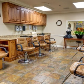 Everything within reach a salon with several chairs